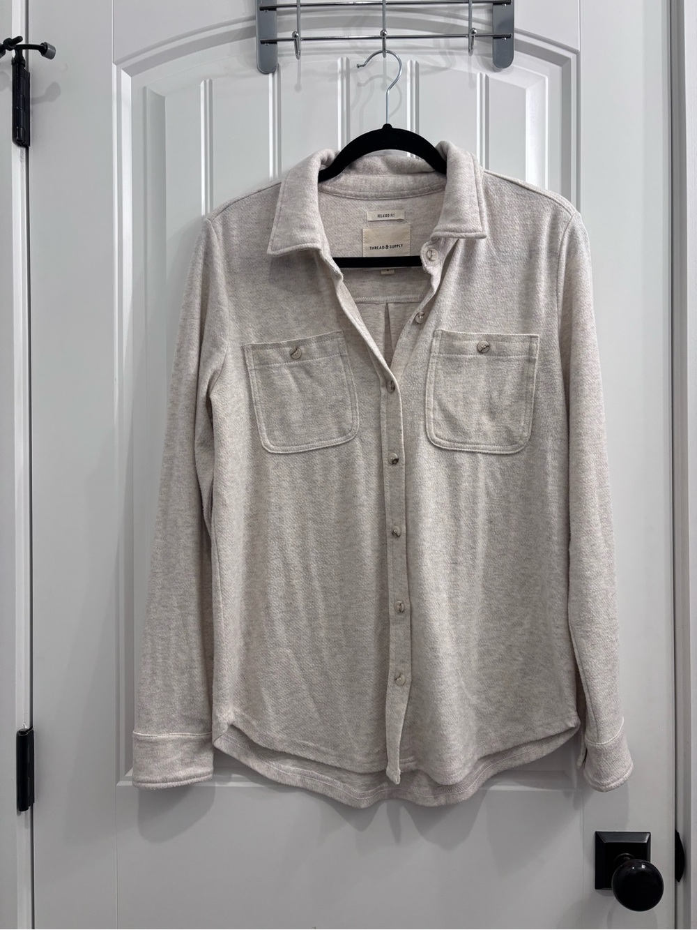 Thread & Supply Light Beige Long-Sleeve Button Shirt